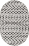 Unique Loom Outdoor Trellis T-KZOD10 Gray Area Rug Oval Top-down Image
