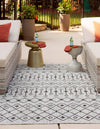 Unique Loom Outdoor Trellis T-KZOD10 Gray Area Rug Rectangle Lifestyle Image
