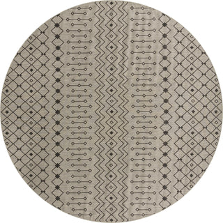 Unique Loom Outdoor Trellis T-KZOD10 Gray Area Rug Round Top-down Image