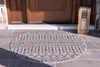 Unique Loom Outdoor Trellis T-KZOD10 Gray Area Rug Round Lifestyle Image