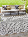 Unique Loom Outdoor Trellis T-KZOD10 Gray Area Rug Square Lifestyle Image