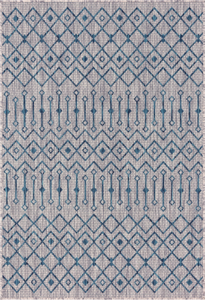 Unique Loom Outdoor Trellis T-KZOD10 Light Blue Area Rug main image
