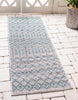 Unique Loom Outdoor Trellis T-KZOD10 Light Blue Area Rug Runner Lifestyle Image