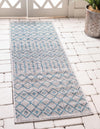 Unique Loom Outdoor Trellis T-KZOD10 Light Blue Area Rug Runner Lifestyle Image