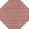 Unique Loom Outdoor Trellis T-KZOD10 Rust Red Area Rug Octagon Top-down Image