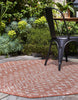 Unique Loom Outdoor Trellis T-KZOD10 Rust Red Area Rug Octagon Lifestyle Image