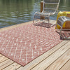 Unique Loom Outdoor Trellis T-KZOD10 Rust Red Area Rug Rectangle Lifestyle Image