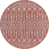 Unique Loom Outdoor Trellis T-KZOD10 Rust Red Area Rug Round Top-down Image