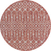 Unique Loom Outdoor Trellis T-KZOD10 Rust Red Area Rug Round Top-down Image