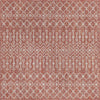 Unique Loom Outdoor Trellis T-KZOD10 Rust Red Area Rug Square Top-down Image