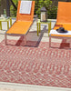 Unique Loom Outdoor Trellis T-KZOD10 Rust Red Area Rug Square Lifestyle Image