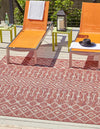 Unique Loom Outdoor Trellis T-KZOD10 Rust Red Area Rug Square Lifestyle Image