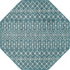 Unique Loom Outdoor Trellis T-KZOD10 Teal Area Rug Octagon Top-down Image