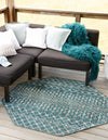 Unique Loom Outdoor Trellis T-KZOD10 Teal Area Rug Octagon Lifestyle Image