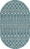 Unique Loom Outdoor Trellis T-KZOD10 Teal Area Rug Oval Top-down Image