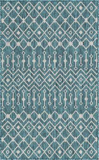 Unique Loom Outdoor Trellis T-KZOD10 Teal Area Rug main image