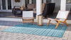 Unique Loom Outdoor Trellis T-KZOD10 Teal Area Rug Rectangle Lifestyle Image
