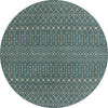 Unique Loom Outdoor Trellis T-KZOD10 Teal Area Rug Round Top-down Image
