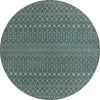 Unique Loom Outdoor Trellis T-KZOD10 Teal Area Rug Round Top-down Image