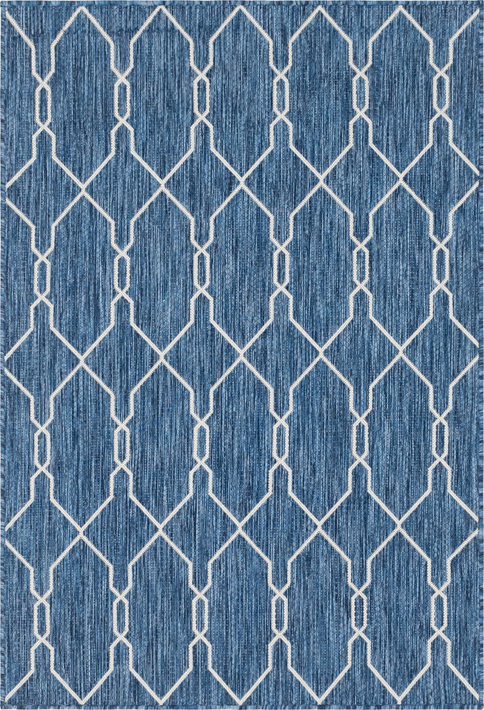 Unique Loom Outdoor Trellis T-KZOD14 Blue Area Rug main image