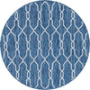 Unique Loom Outdoor Trellis T-KZOD14 Blue Area Rug Round Top-down Image