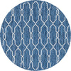 Unique Loom Outdoor Trellis T-KZOD14 Blue Area Rug Round Top-down Image