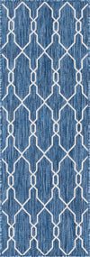 Unique Loom Outdoor Trellis T-KZOD14 Blue Area Rug Runner Top-down Image