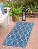 Unique Loom Outdoor Trellis T-KZOD14 Blue Area Rug Runner Lifestyle Image