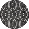 Unique Loom Outdoor Trellis T-KZOD14 Charcoal Area Rug Round Top-down Image