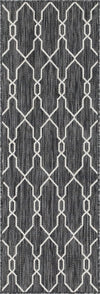 Unique Loom Outdoor Trellis T-KZOD14 Charcoal Area Rug Runner Top-down Image