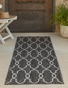 Unique Loom Outdoor Trellis T-KZOD14 Charcoal Area Rug Runner Lifestyle Image