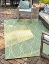Unique Loom Outdoor Trellis T-KZOD14 Green Area Rug Rectangle Lifestyle Image Feature