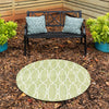 Unique Loom Outdoor Trellis T-KZOD14 Green Area Rug Round Lifestyle Image
