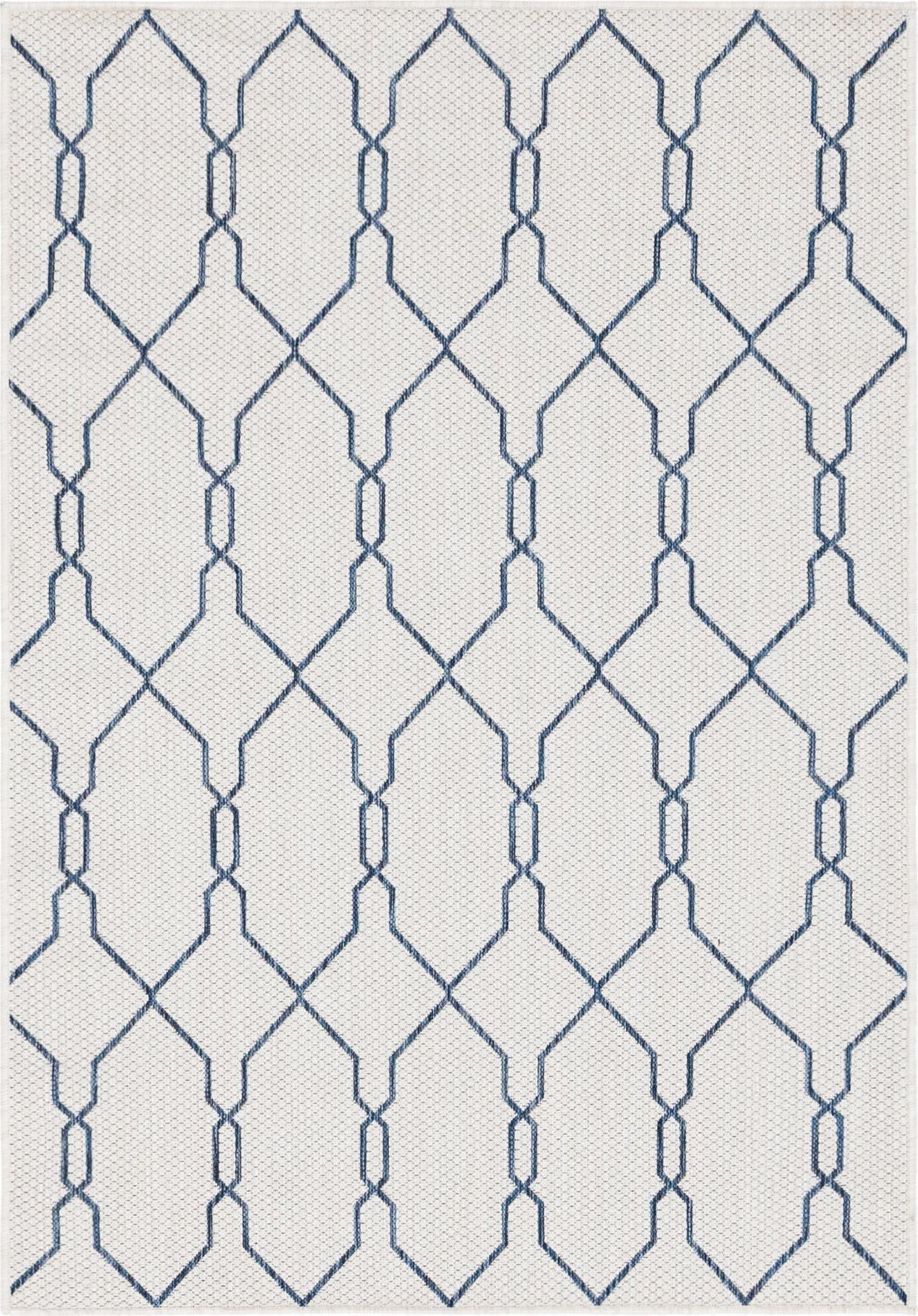 Unique Loom Outdoor Trellis T-KZOD14 Ivory Area Rug Rectangle Lifestyle Image