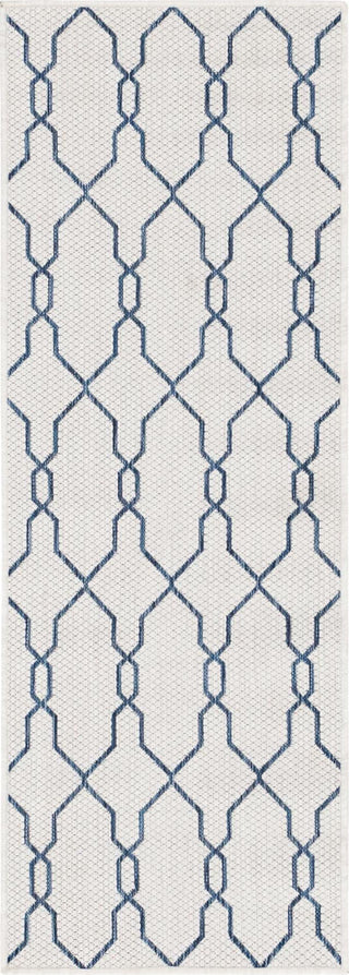 Unique Loom Outdoor Trellis T-KZOD14 Ivory Area Rug Runner Top-down Image