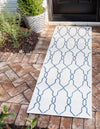 Unique Loom Outdoor Trellis T-KZOD14 Ivory Area Rug Runner Lifestyle Image