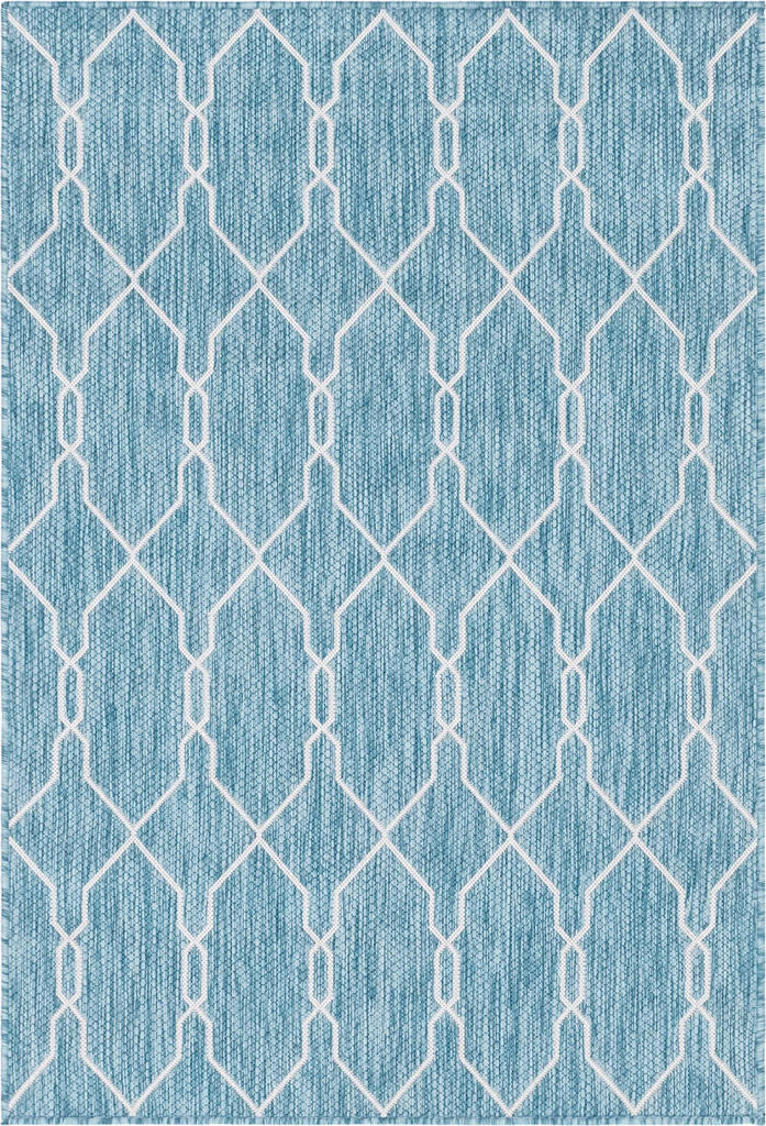 Unique Loom Outdoor Trellis T-KZOD14 Light Aqua Area Rug main image