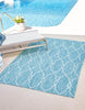 Unique Loom Outdoor Trellis T-KZOD14 Light Aqua Area Rug Rectangle Lifestyle Image Feature
