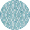 Unique Loom Outdoor Trellis T-KZOD14 Light Aqua Area Rug Round Top-down Image