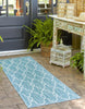 Unique Loom Outdoor Trellis T-KZOD14 Light Aqua Area Rug Runner Lifestyle Image