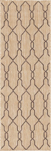 Unique Loom Outdoor Trellis T-KZOD14 Natural Area Rug Runner Top-down Image