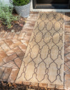 Unique Loom Outdoor Trellis T-KZOD14 Natural Area Rug Runner Lifestyle Image