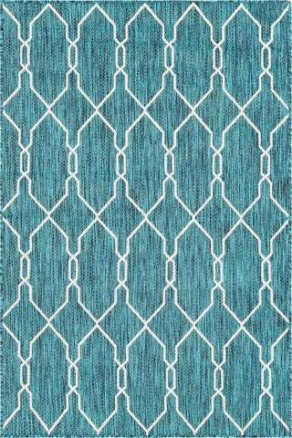 Unique Loom Outdoor Trellis T-KZOD14 Teal Area Rug main image