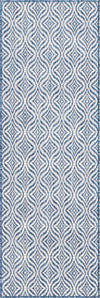 Unique Loom Outdoor Trellis T-KZOD15 Blue Area Rug Runner Top-down Image