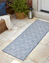 Unique Loom Outdoor Trellis T-KZOD15 Blue Area Rug Runner Lifestyle Image