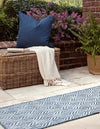Unique Loom Outdoor Trellis T-KZOD15 Blue Area Rug Runner Lifestyle Image