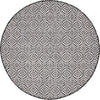 Unique Loom Outdoor Trellis T-KZOD15 Charcoal Area Rug Round Top-down Image