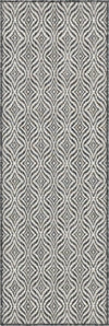 Unique Loom Outdoor Trellis T-KZOD15 Charcoal Area Rug Runner Top-down Image