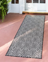 Unique Loom Outdoor Trellis T-KZOD15 Charcoal Area Rug Runner Lifestyle Image