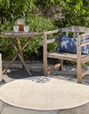 Unique Loom Outdoor Trellis T-KZOD15 Taupe Area Rug Round Lifestyle Image